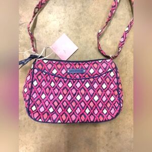 Vera Bradley Petite Crossbody Shoulder Purse Pink and Purple